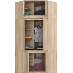 Armoire d'angle avec surmeuble AKORD S100 Chêne Sonoma 100 cm 6 portes 100x50x235 cm