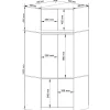 Armoire d'angle avec surmeuble AKORD S100 Gris Graphite 100 cm 6 portes 100x50x235 cm