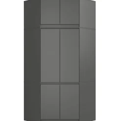 Armoire d'angle avec surmeuble AKORD S100 Gris Graphite 100 cm 6 portes 100x50x235 cm