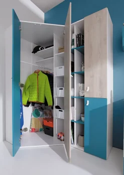 Armoire d'angle Camteso 100, Nombre d'étagères: 5, 190x90x90cm