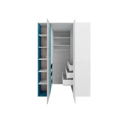Armoire d'angle Camteso 113, Nombre d'étagères: 12, 190x135x135cm