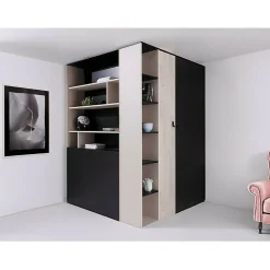Armoire d'angle Camteso 113, Nombre d'étagères: 12, 190x135x135cm