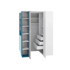 Armoire d'angle Camteso 113, Nombre d'étagères: 12, 190x135x135cm