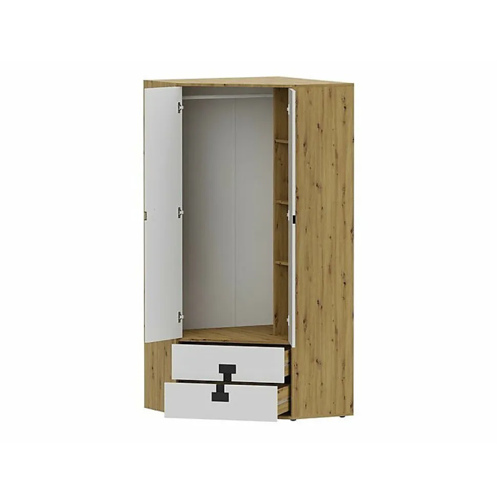 Armoire d'angle Florevi 114, Nombre d'étagères: 3, 191x88x88cm