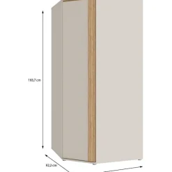 Armoire d'angle FORTE WEXS811-M820 sable chene 92,2x92,2x193,7 cm
