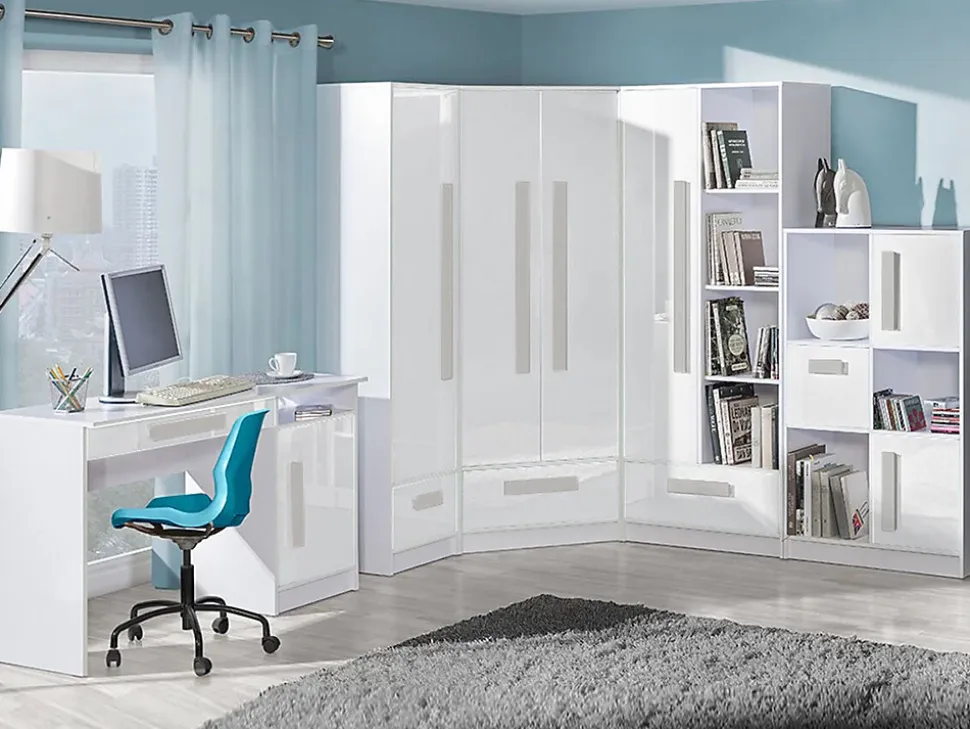 Armoire d'angle Merevari 103, Nombre d'étagères: 3, 191x87x87cm