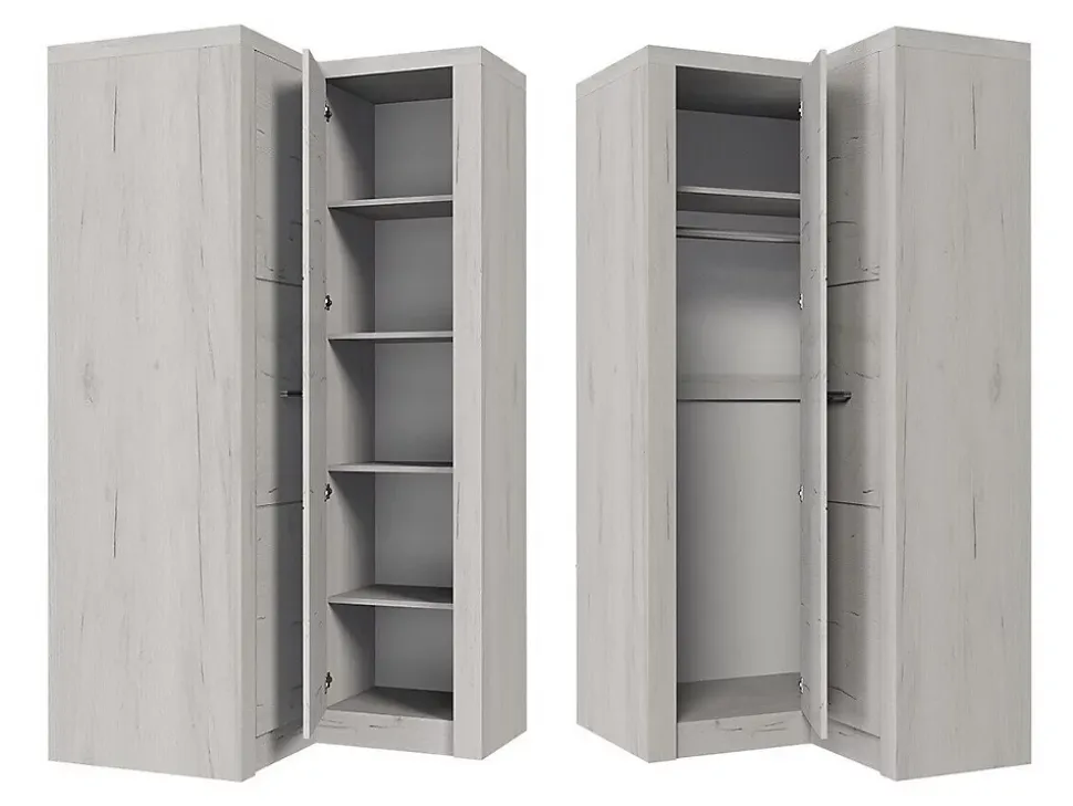 Armoire d'angle Serfeno 111, Nombre d'étagères: 5, 192x106x90cm