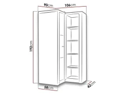 Armoire d'angle Serfeno 110, Nombre d'étagères: 5, 192x106x90cm