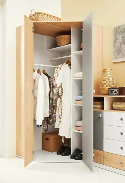Armoire d'angle Tesmonu 101, Nombre d'étagères: 5, 190x90x90cm