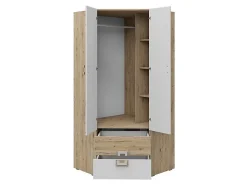 Armoire d'angle Tolfere 102, Nombre d'étagères: 3, 190x87x87cm