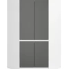 Armoire d'angle AKORD S100 Blanche 100 cm 4 portes façade Grise 6 étagères 100x50x180 cm