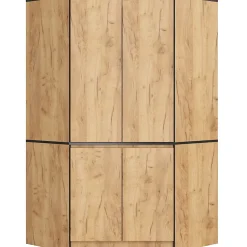 Armoire d'angle AKORD S100 Chêne Craft 100 cm 4 portes façade Chêne Craft 6 étagères 100x50x180 cm