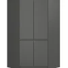 Armoire d'angle AKORD S100 Gris Graphite 100 cm 4 portes façade Gris Graphite 6 étagères 100x50x180 cm