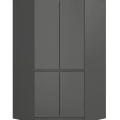 Armoire d'angle AKORD S100 Gris Graphite 100 cm 4 portes façade Gris Graphite 6 étagères 100x50x180 cm