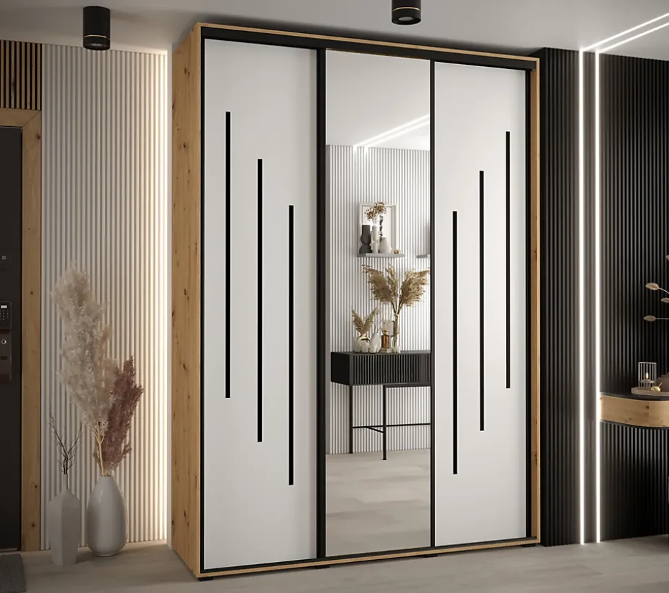 Armoire Davos 9 a portes coulissantes H. 235,2 x L. 170 x P. 60 3 portes