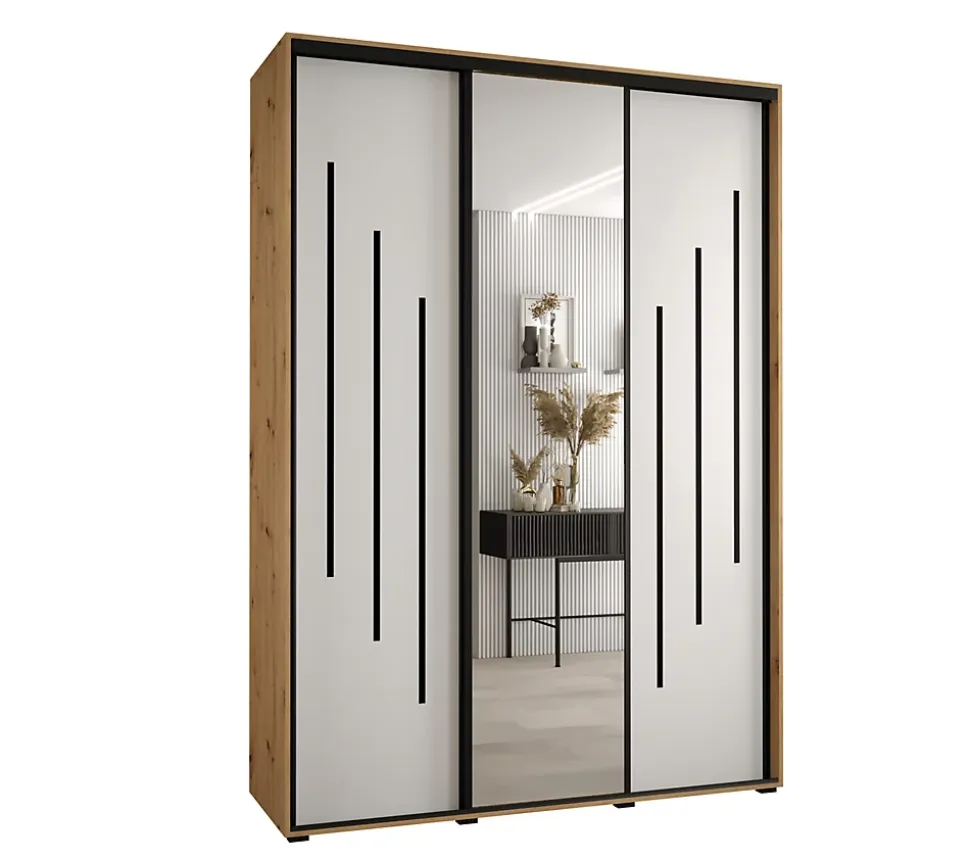 Armoire Davos 9 a portes coulissantes H. 235,2 x L. 170 x P. 60 3 portes