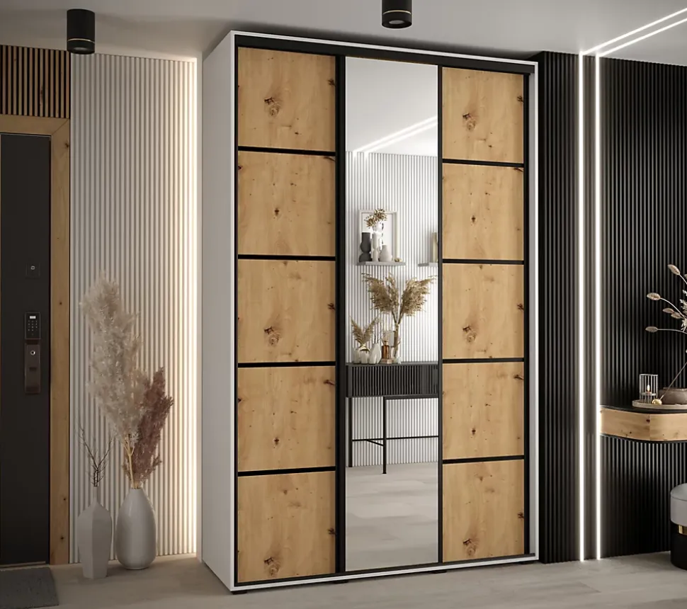 Armoire Davos 5 a portes coulissantes H. 235,2 x L. 150 x P. 60 3 portes