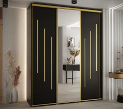 Armoire Davos 9 a portes coulissantes H. 235,2 x L. 200 x P. 60 3 portes