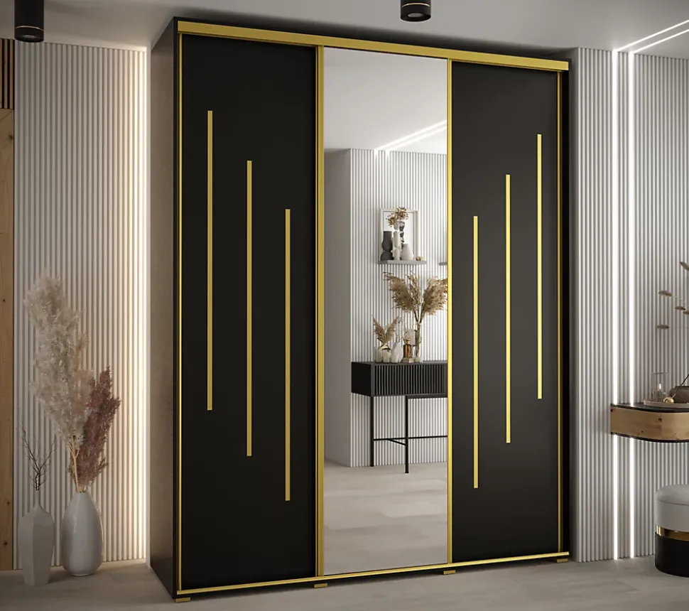 Armoire Davos 9 a portes coulissantes H. 235,2 x L. 200 x P. 60 3 portes