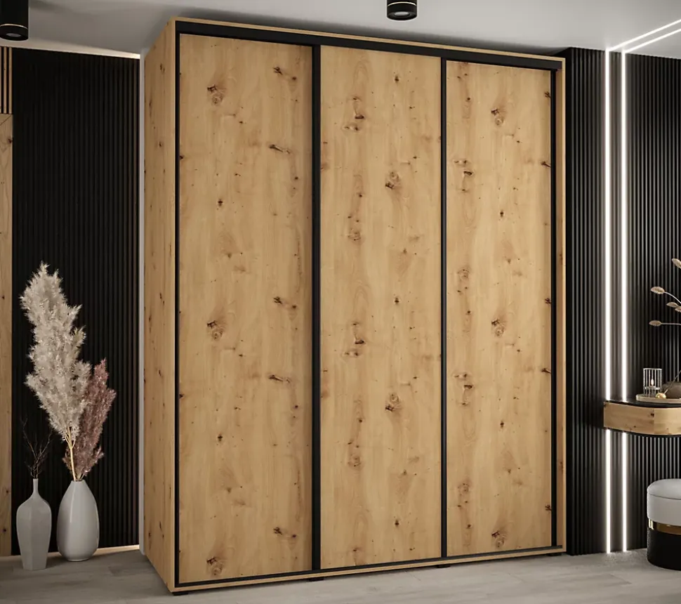 Armoire Davos 1 a portes coulissantes H. 235,2 x L. 200 x P. 60 3 portes