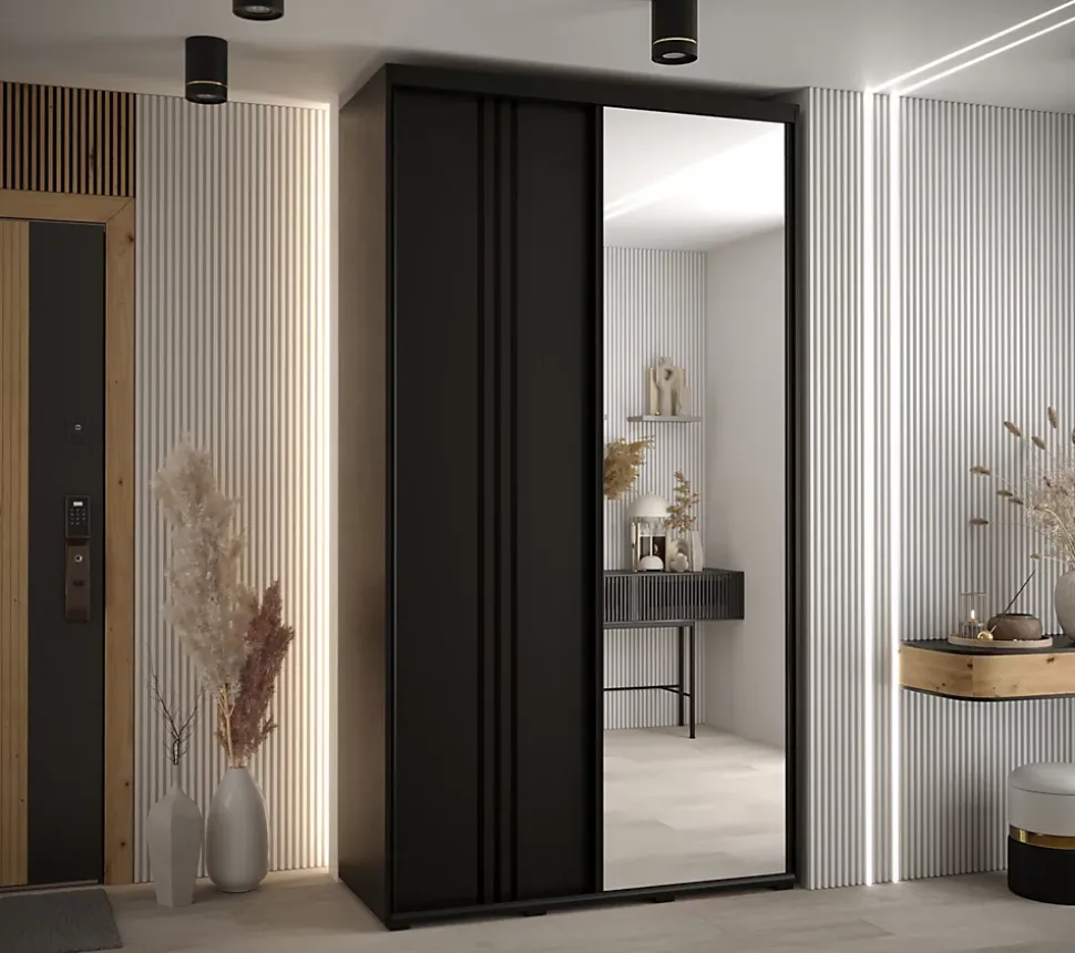 Armoire Davos 7 a portes coulissantes H. 235,2 x L. 140 x P. 60 2 portes