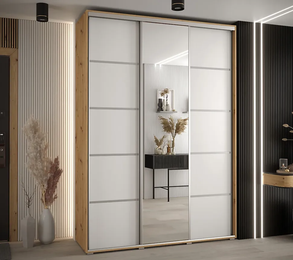 Armoire Davos 5 a portes coulissantes H. 235,2 x L. 170 x P. 60 3 portes