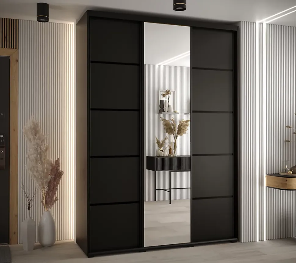 Armoire Davos 5 a portes coulissantes H. 235,2 x L. 170 x P. 60 3 portes