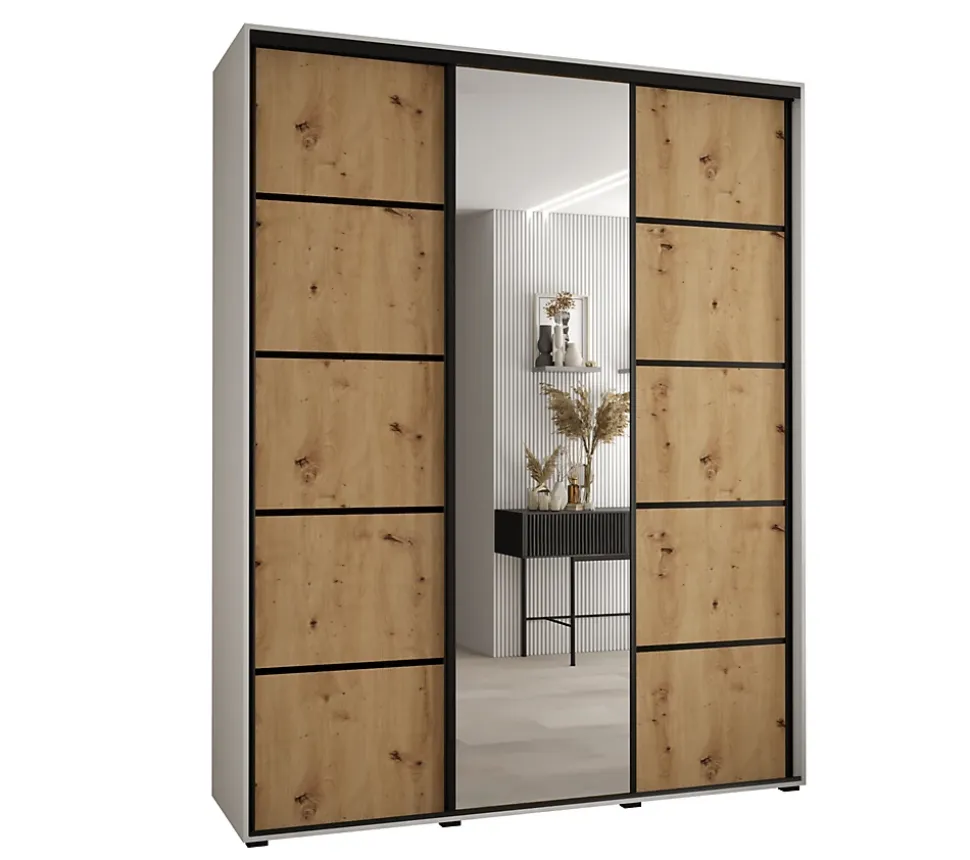 Armoire Davos 5 a portes coulissantes H. 235,2 x L. 170 x P. 60 3 portes