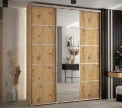 Armoire Davos 5 a portes coulissantes H. 235,2 x L. 180 x P. 45 3 portes