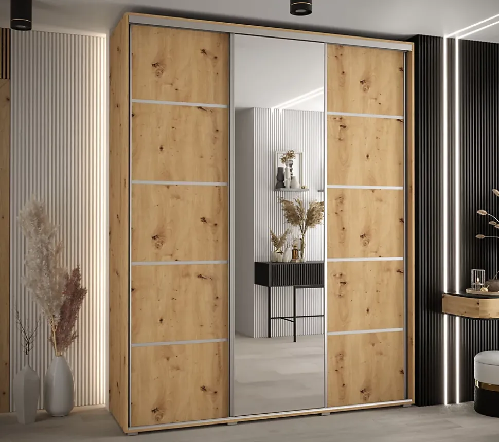 Armoire Davos 5 a portes coulissantes H. 235,2 x L. 180 x P. 45 3 portes
