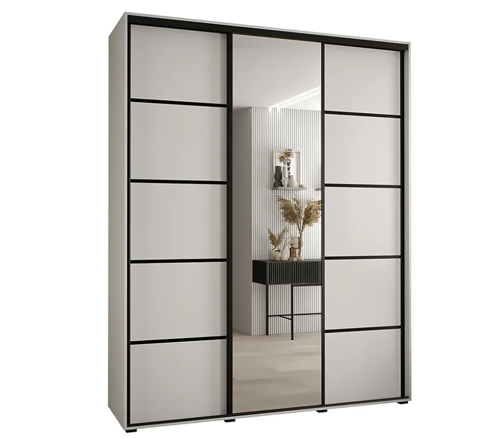 Armoire Davos 5 a portes coulissantes H. 235,2 x L. 200 x P. 60 3 portes