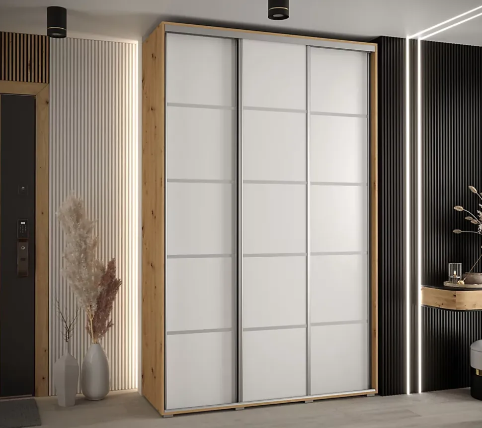 Armoire Davos 4 a portes coulissantes H. 235,2 x L. 150 x P. 45 3 portes
