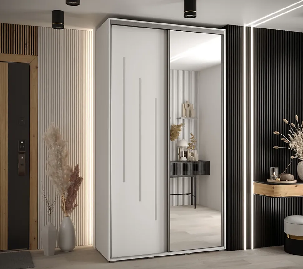 Armoire Davos 9 a portes coulissantes H. 235,2 x L. 140 x P. 60 2 portes
