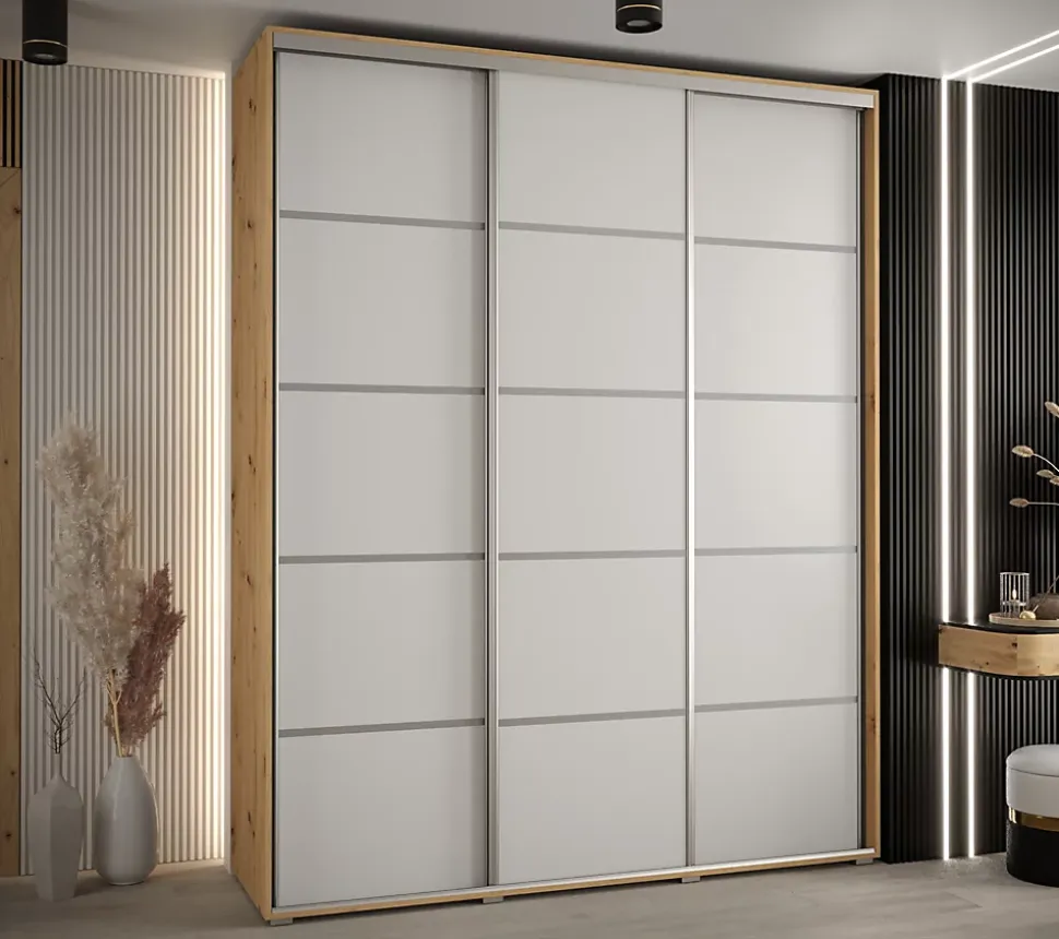 Armoire Davos 4 a portes coulissantes H. 235,2 x L. 200 x P. 60 3 portes