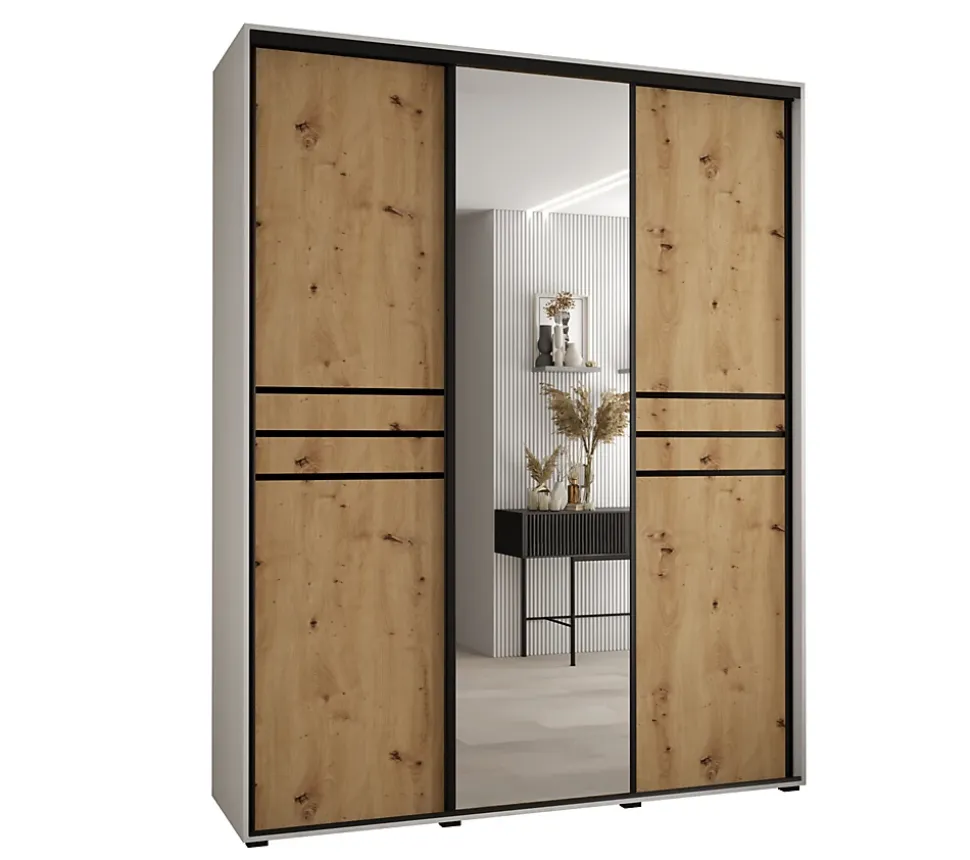 Armoire Davos 11 a portes coulissantes H. 235,2 x L. 200 x P. 60 3 portes