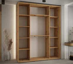 Armoire Davos 5 a portes coulissantes H. 235,2 x L. 200 x P. 45 3 portes