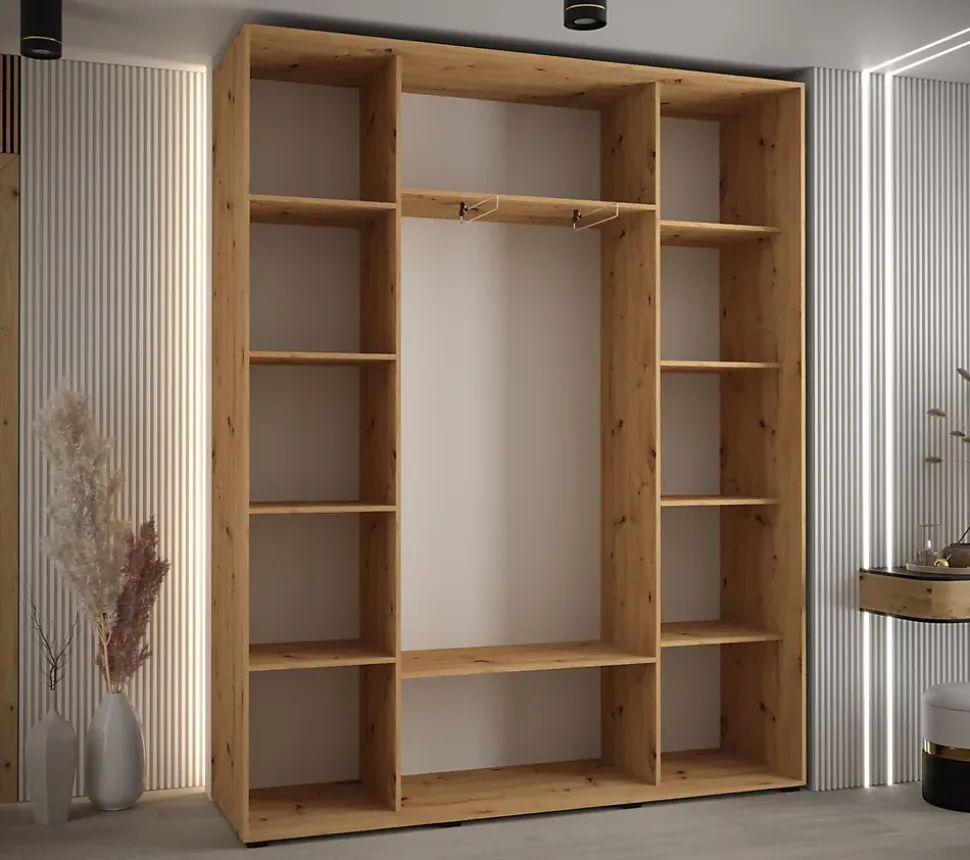 Armoire Davos 5 a portes coulissantes H. 235,2 x L. 200 x P. 45 3 portes