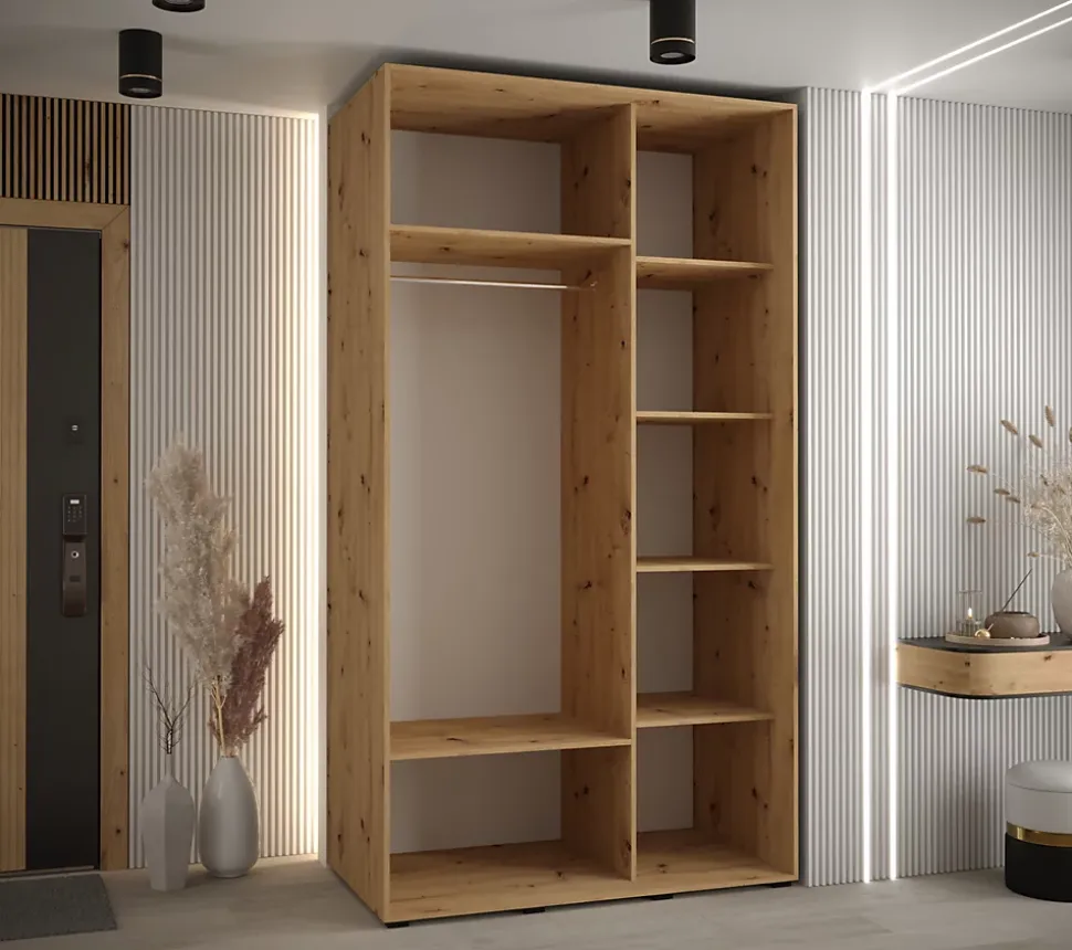 Armoire Davos 7 a portes coulissantes H. 235,2 x L. 130 x P. 60 2 portes