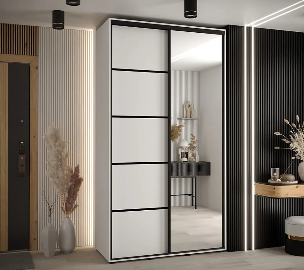 Armoire Davos 5 a portes coulissantes H. 235,2 x L. 140 x P. 60 2 portes