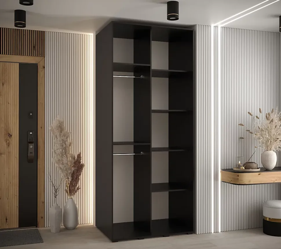Armoire Davos 7 a portes coulissantes H. 235,2 x L. 140 x P. 60 2 portes