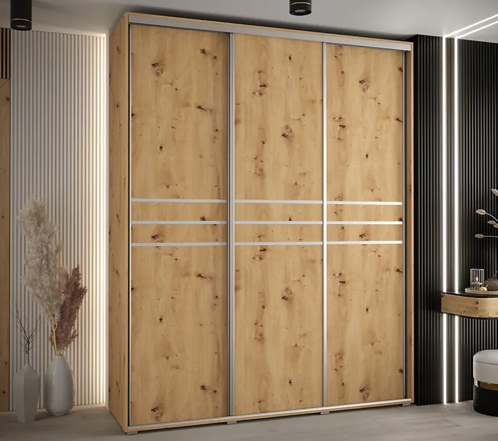 Armoire Davos 10 a portes coulissantes H. 235,2 x L. 200 x P. 60 3 portes