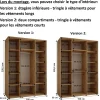 Armoire Davos 1 a portes coulissantes H. 235,2 x L. 160 x P. 60 3 portes