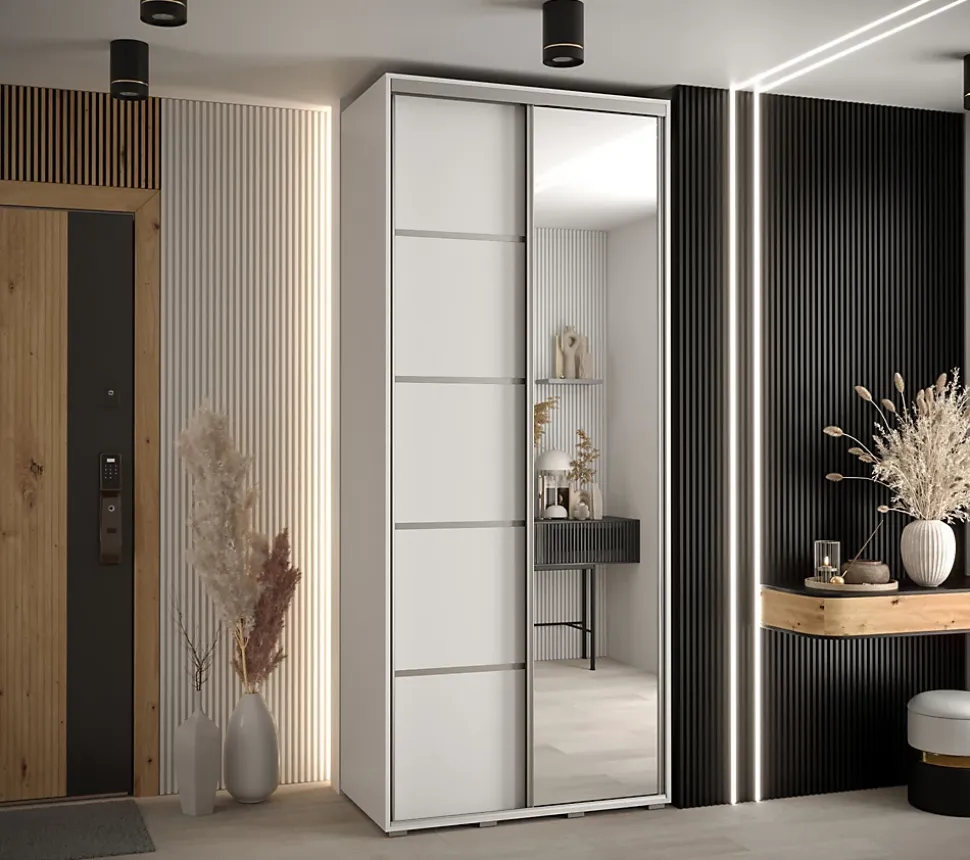 Armoire Davos 5 a portes coulissantes H. 235,2 x L. 100 x P. 45 2 portes