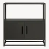 Armoire de bureau Hailuoto acier 82 x 80 x 40 cm noir en.casa