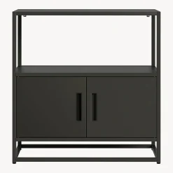 Armoire de bureau Hailuoto acier 82 x 80 x 40 cm noir en.casa