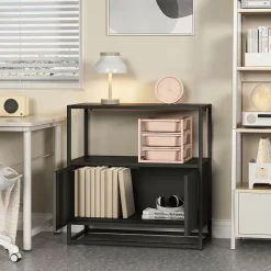 Armoire de bureau Hailuoto acier 82 x 80 x 40 cm noir en.casa