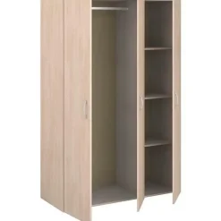 Armoire de chambre - EASY LIFE - Chene - 3 portes - 120,2 x 180 x 49,7 - PARISOT