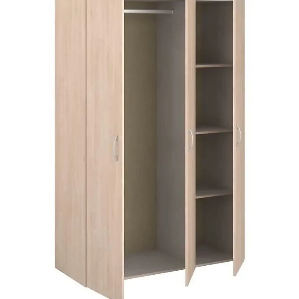 Armoire de chambre - EASY LIFE - Chene - 3 portes - 120,2 x 180 x 49,7 - PARISOT
