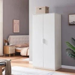 Armoire de chambre Eiselfing avec 1 compartiment 176 x 80 x 52 cm blanc en.casa