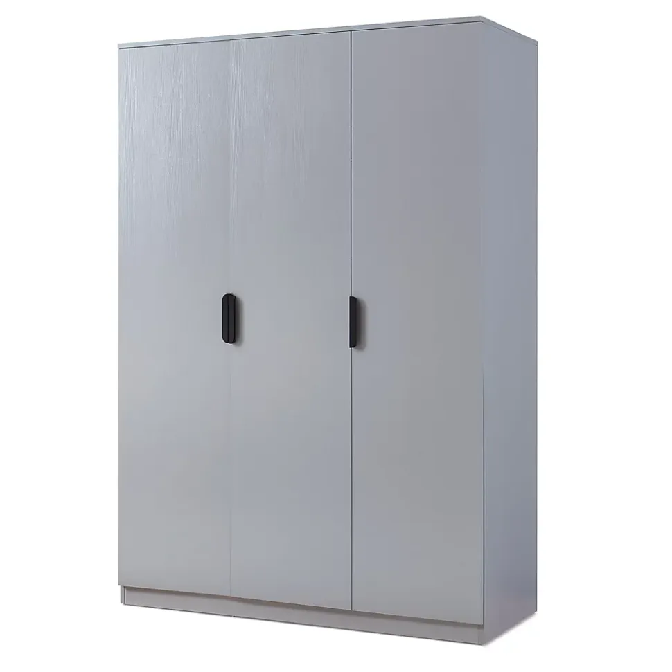 Armoire de chambre Eiselfing avec 4 étagères 176 x 120 x 52 cm gris en.casa